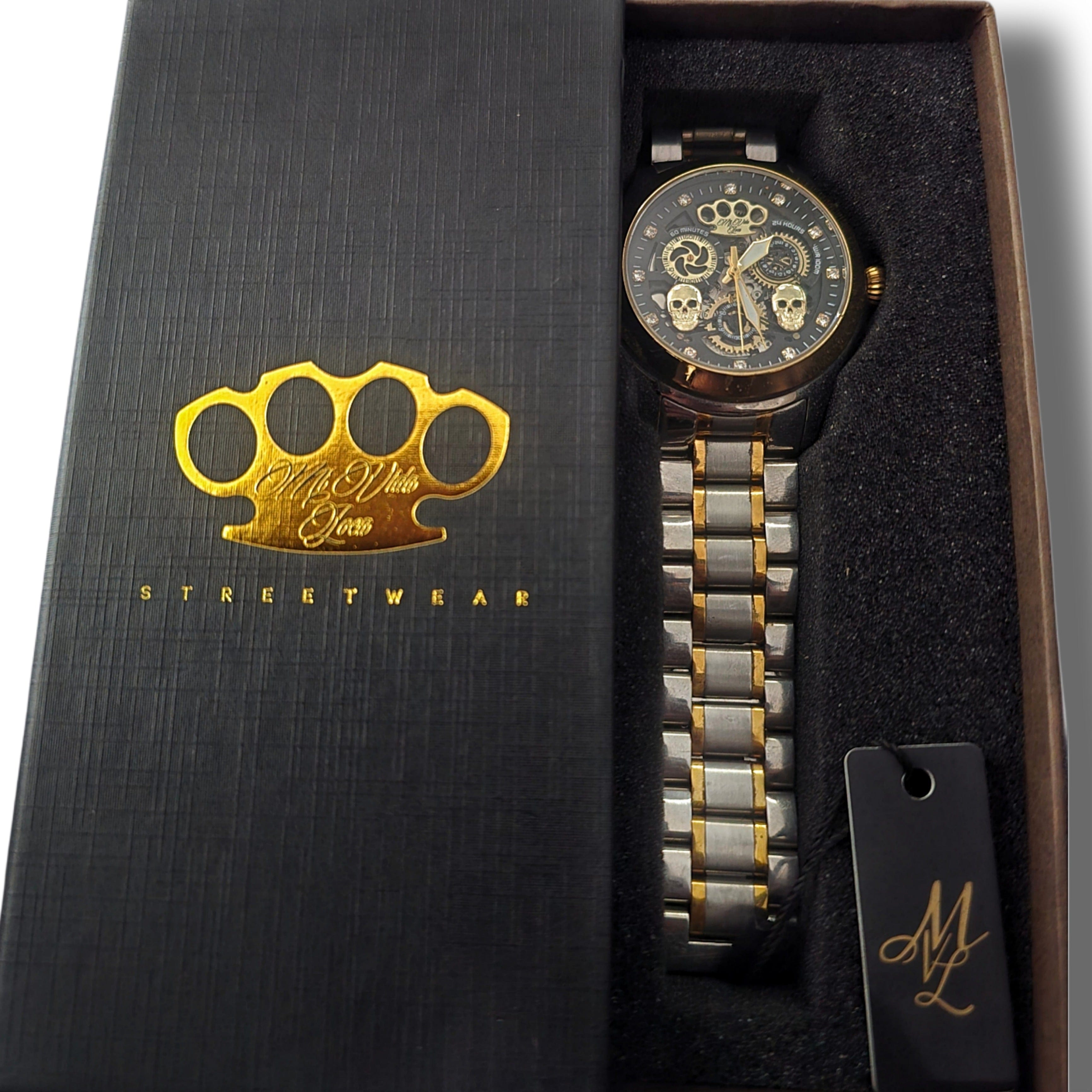 MVL "Double skull" automatic wrist watch Japan movement