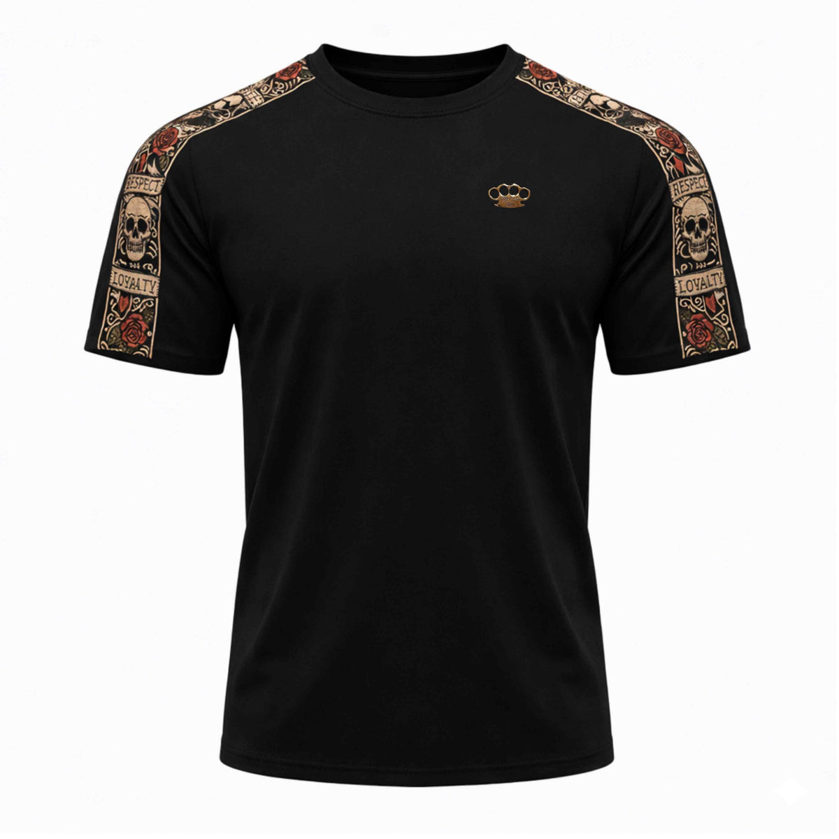 Mi Vida Loca LFR T-Shirt schwarz mit farbigem Stickband an den Ärmeln, Vorderseite