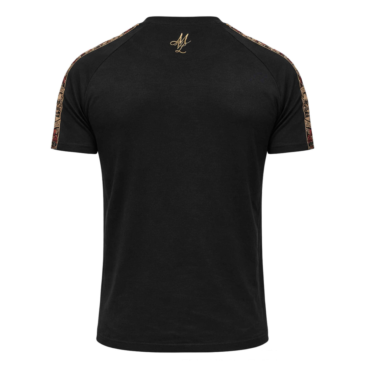LFR T-Shirt schwarz mit MVL-Logo im Nacken, Rückseite auf weißem Hintergrund