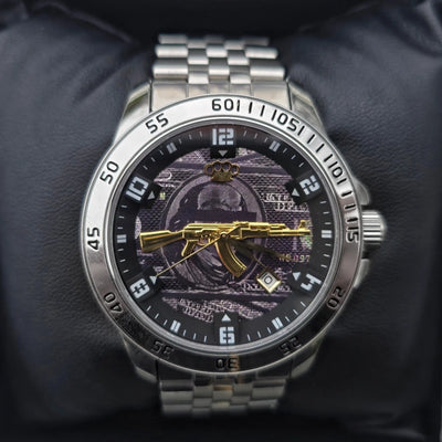 MVL "AK47" automaattinen rannekello - hopea