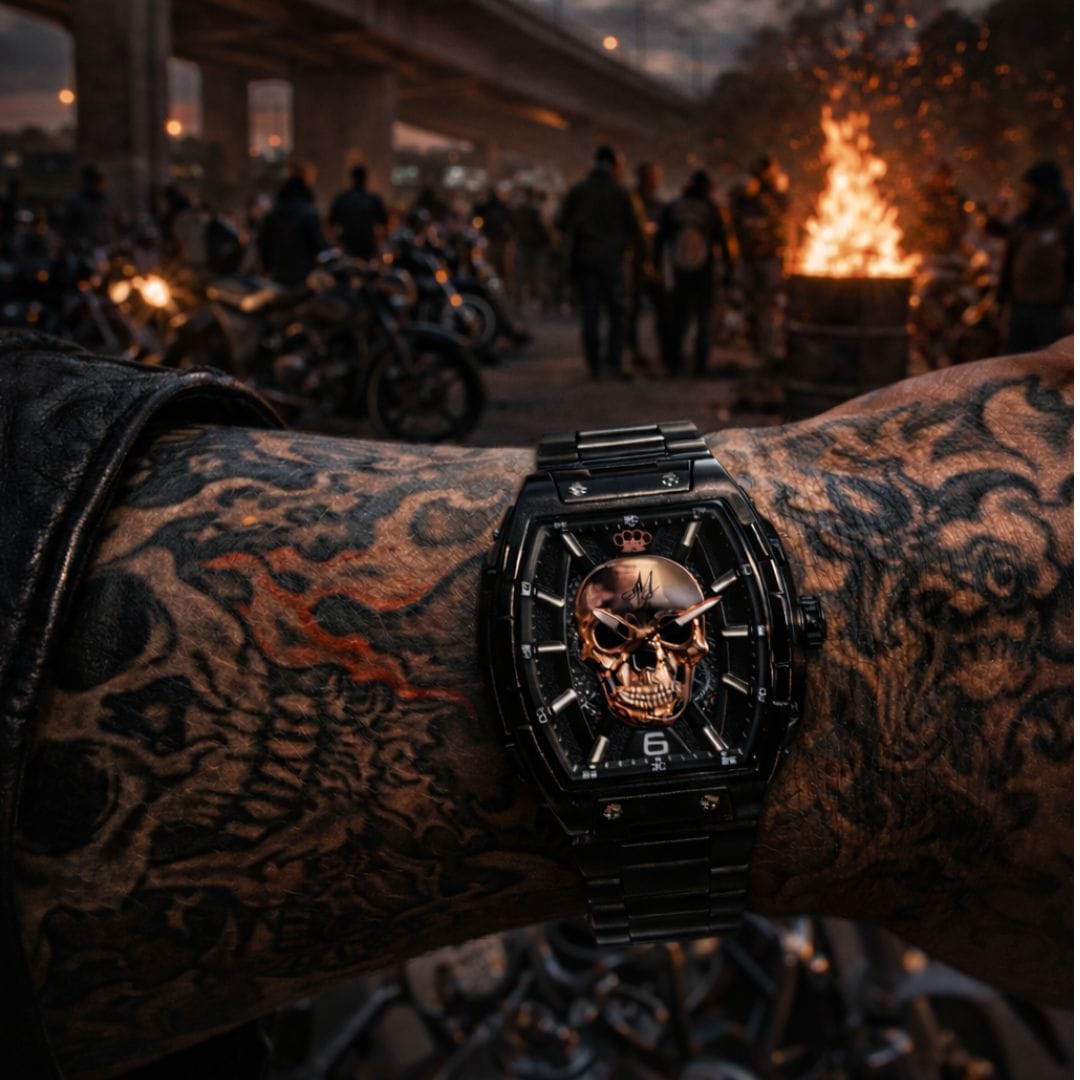 MVL Automaattinen kallokello japanilaisella koneistolla / teräsranneke musta/musta