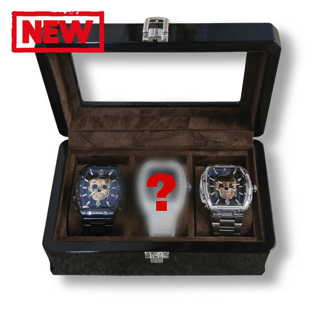 MVL Automatisk kraniet ur japansk bevægelse / stålrem sort/sort