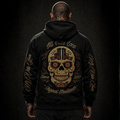 Sweat à capuche Sugar Skull - noir