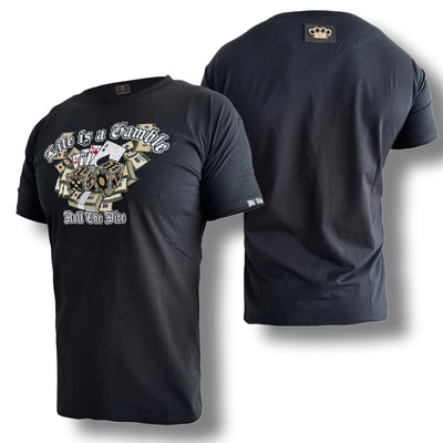 MVL Life is a gamble embroidery T-shirt - black