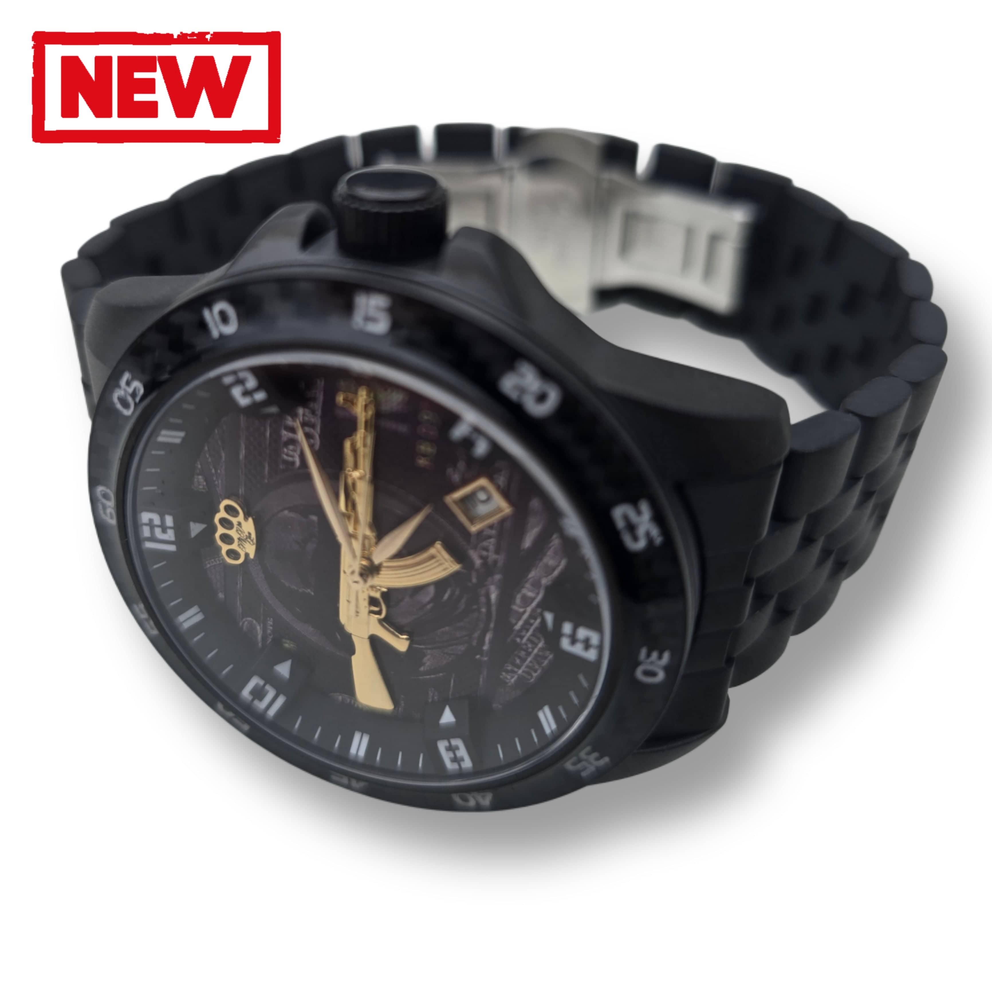 Montre-bracelet automatique MVL « AK47 » - carbone/noir