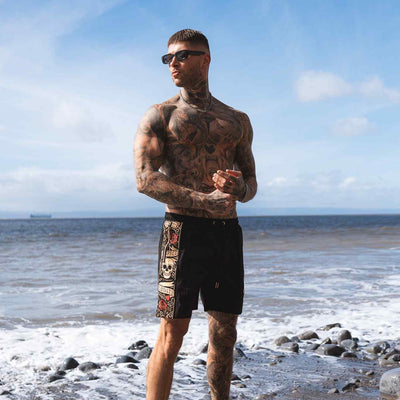 Short de bain LFR Jogger - noir/multicolore