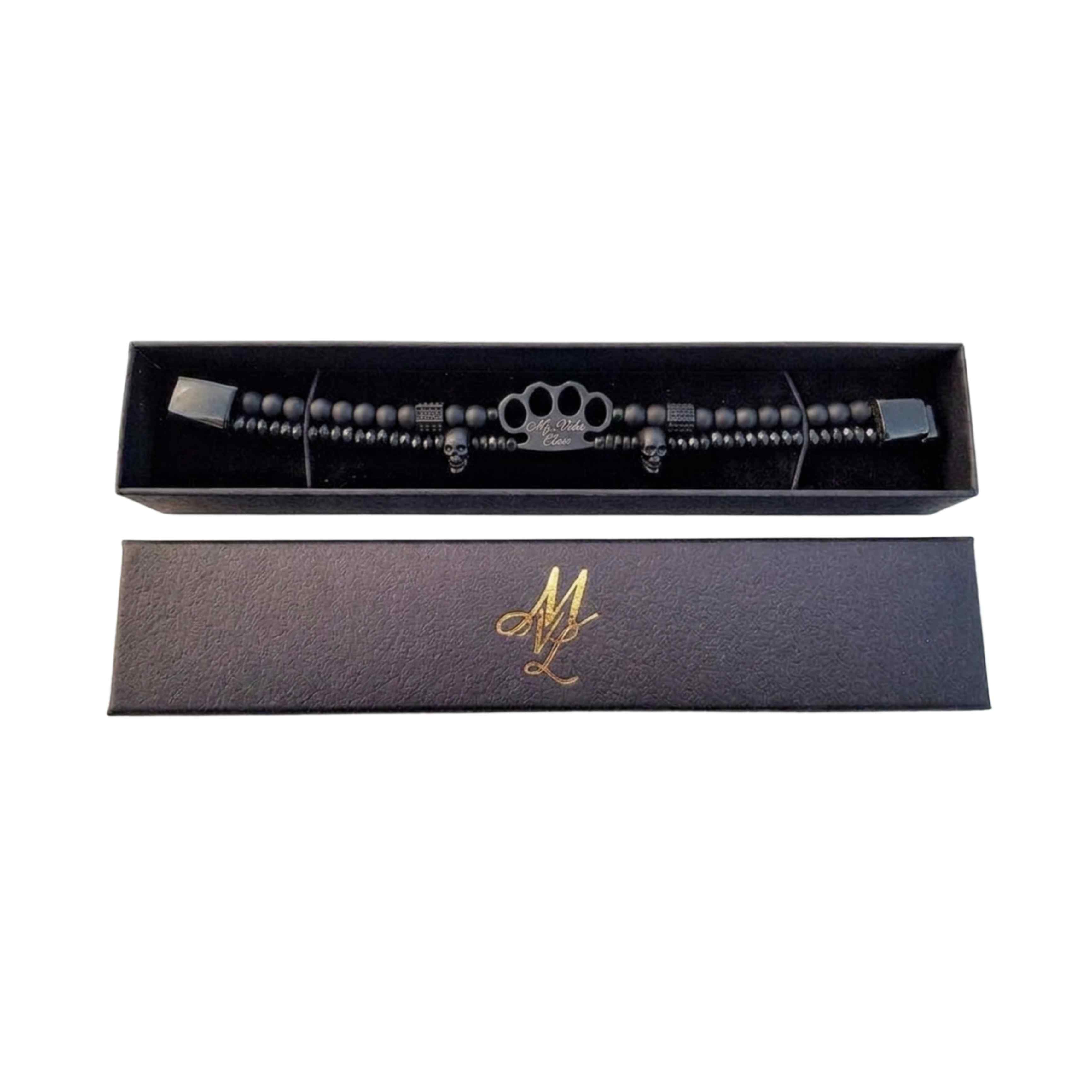 MVL «Polygonal skulls» Armbånd svart/svart
