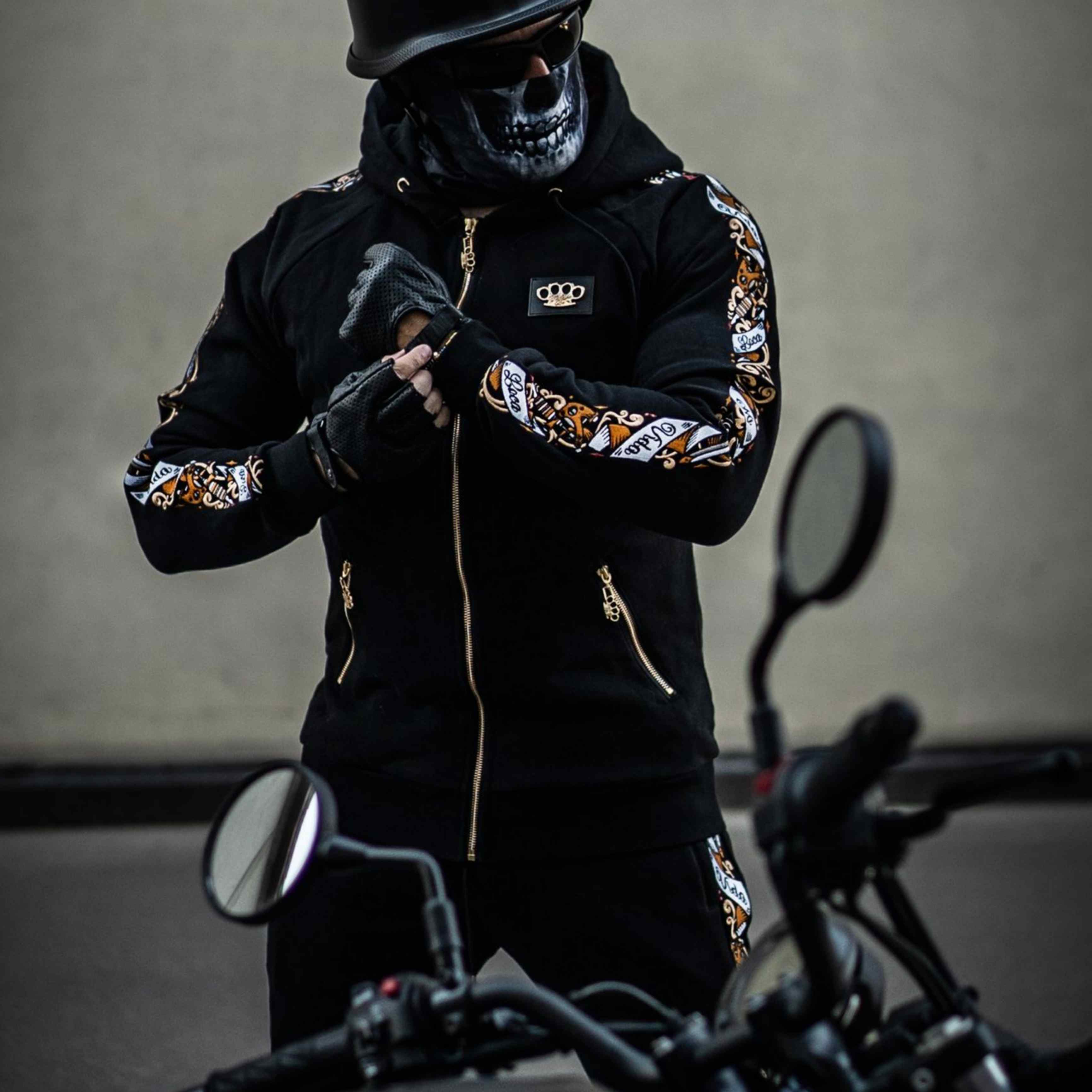 Savage ornate tracksuit hoodie - black
