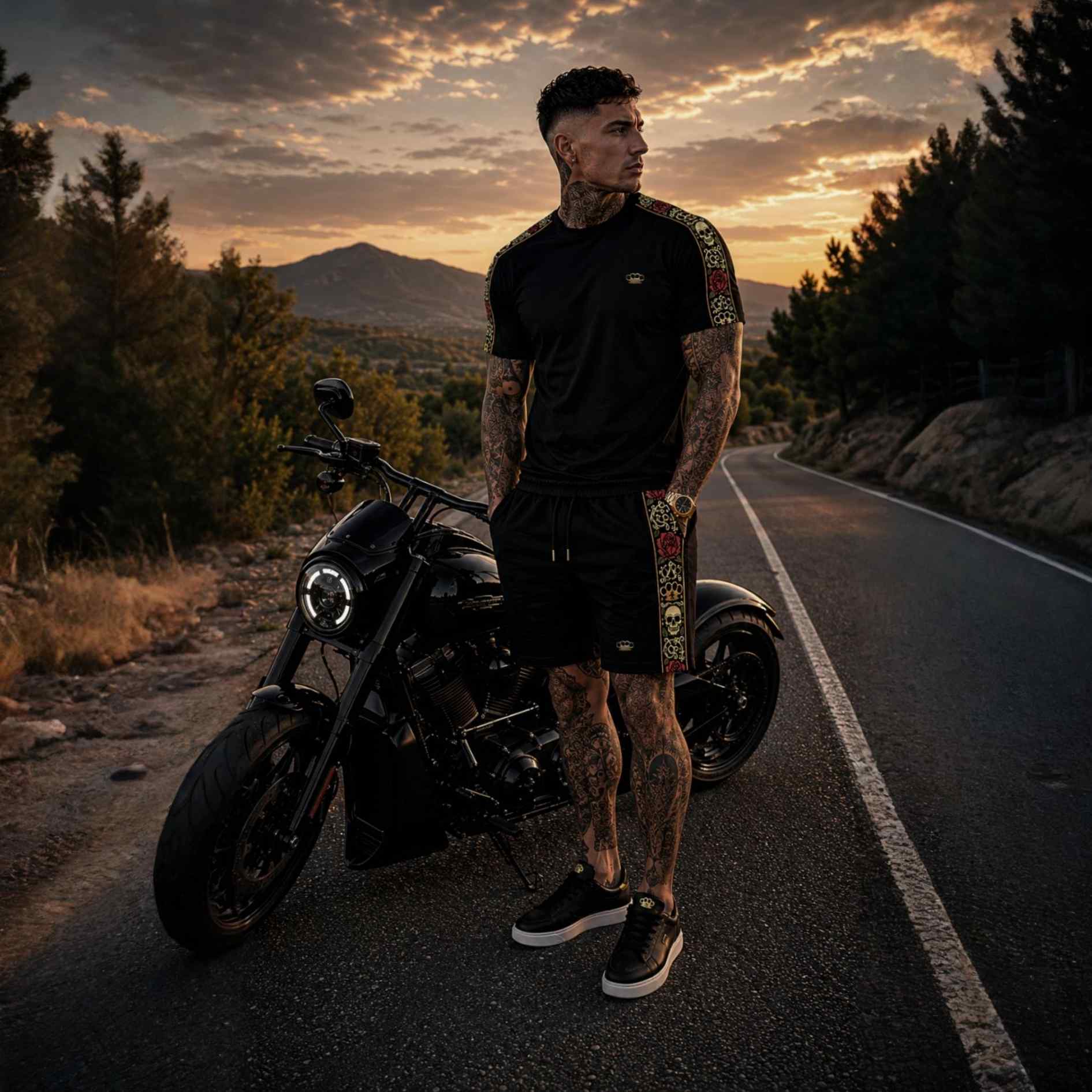 Calavera jogger shorts - black