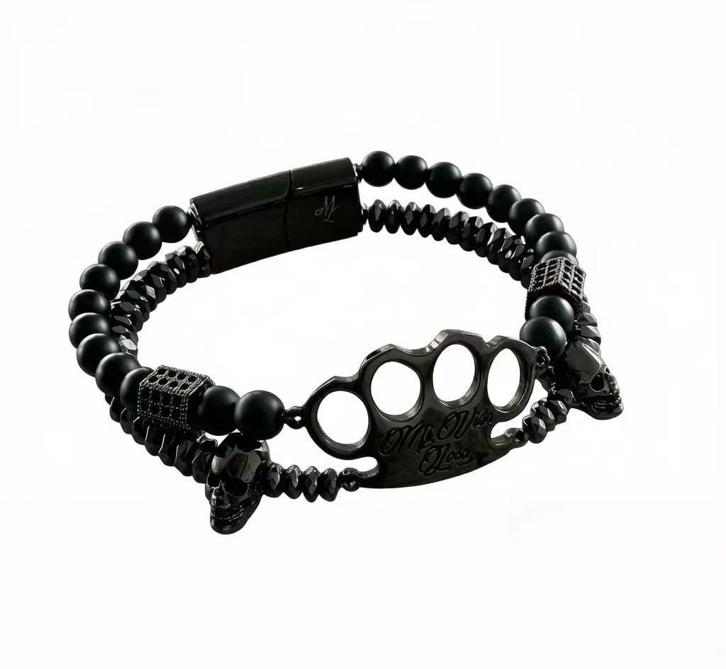 MVL «Polygonal skulls» Armbånd svart/svart