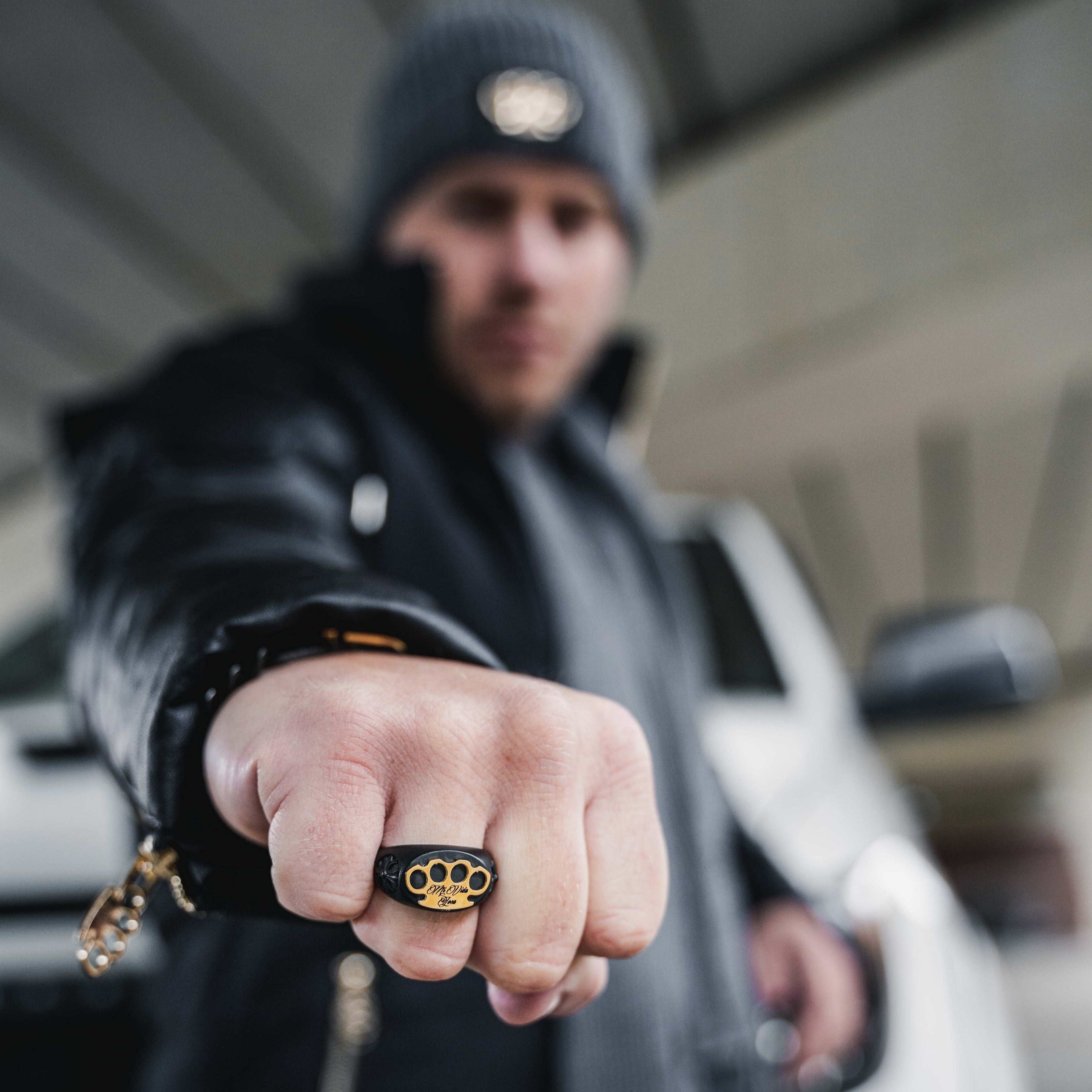 Anello con logo MVL - nero